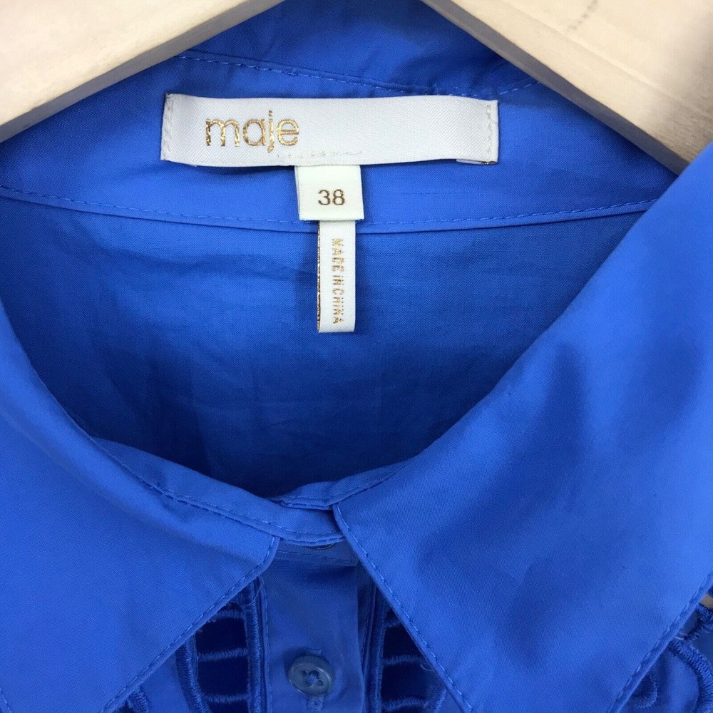 Maje Royal Blue Embroidered Mini Dress - Picture 5 of 17